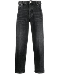 Emporio Armani Logo Plaque Stretch Cotton Cropped Jeans