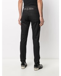 Alexander McQueen Logo Studded Slim Fit Jeans