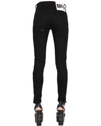 McQ by Alexander McQueen Slim Fit Zip Detail Cotton Denim Jeans