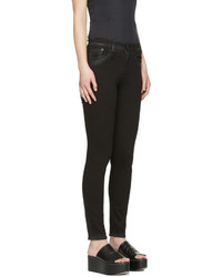 R 13 R13 Black Coated High Rise Jeans