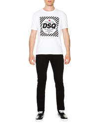 DSQUARED2 Slim Fit Denim Jeans With Chain Black