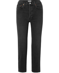 RE/DONE Stovepipe Cropped High Rise Straight Leg Jeans