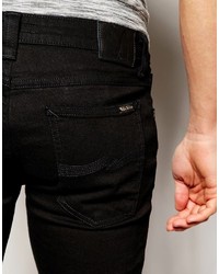 Nudie Jeans Super Skinny Lin Stretch Fit Black Black