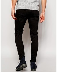 Nudie Jeans Super Skinny Lin Stretch Fit Black Black