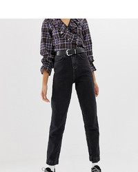 Collusion Tall Mom Jeans In Washed Black
