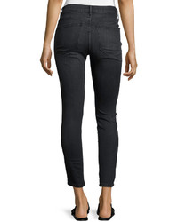 The Great The Almost Skinny Ankle Jeans Worn Black Wash