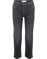 Mother The Tomcat Cropped High Rise Straight Leg Jeans