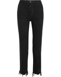 3x1 W3 Higher Ground Cropped High Rise Straight Leg Jeans Black