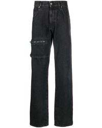 Moschino Zip Embellished Straight Jeans