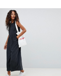 Asos Tall Asos Design Tall Minimal Jumpsuit With Gathered Waist And Wide Leg