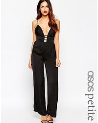 Asos Petite Jumpsuit In Satin With Multi Strap Front