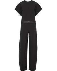 Narciso Rodriguez Belted Stretch Crepe Jumpsuit Black