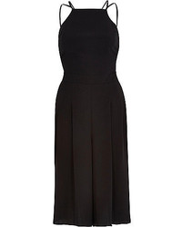 River Island Black Strappy Cropped Jumpsuit