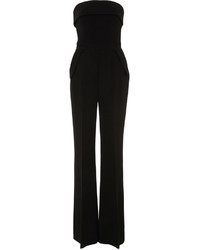 Elie Saab Cady And Satin Strapless Jumpsuit