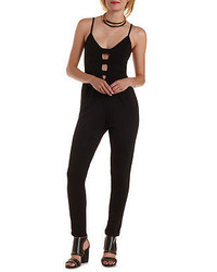 Charlotte Russe Caged Cut Out Strappy Jumpsuit