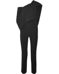 Roland Mouret Carlton One Shoulder Crepe Jumpsuit Black