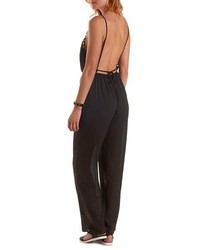Charlotte Russe Caged Backless Wide Leg Jumpsuit