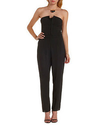 Charlotte Russe Notched Strapless Jumpsuit