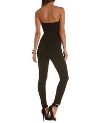 Charlotte Russe Plunging Sweetheart Strapless Jumpsuit