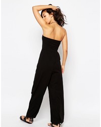 Asos Collection Bandeau Jersey Jumpsuit With Wide Leg