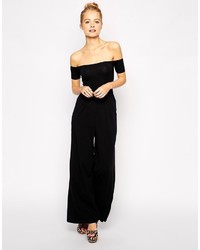 Asos Collection Bardot Jersey Jumpsuit With Wide Leg