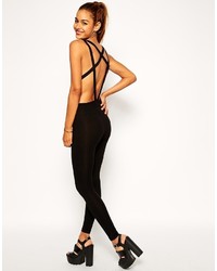 Asos Collection Bodyfit Jumpsuit With Back Detail
