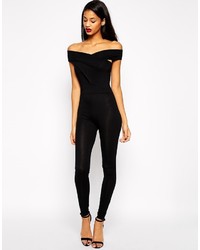 Asos Collection Bodyfit Jumpsuit With Wrap Bardot