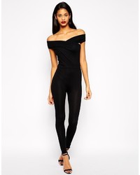 Asos Collection Bodyfit Jumpsuit With Wrap Bardot