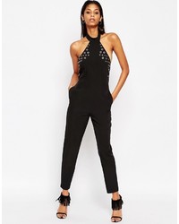 Asos Collection Halterneck Jumpsuit With Hardware Detail