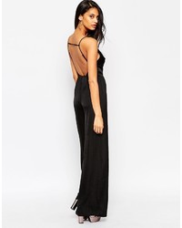 Asos Collection Jumpsuit In Satin With Multi Strap Front