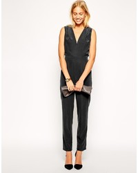 Asos Collection Jumpsuit In Soft Touch Fabric With V Neck Detail