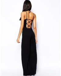 Asos Collection Jumpsuit With Deep Plunge And Strap Detail