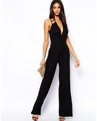 Asos Collection Jumpsuit With Deep Plunge And Strap Detail