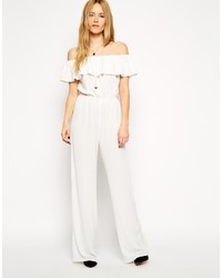 Asos Collection Jumpsuit With Off Shoulder Ruffle