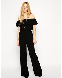 Asos Collection Jumpsuit With Off Shoulder Ruffle