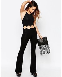 Asos Collection Metal Ring Insert Flared Jumpsuit