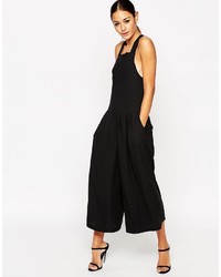 Asos Collection Pinafore Jumpsuit With Culotte Wide Leg