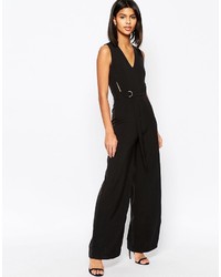 Asos Collection Premium Belted Jumpsuit With Cut Out