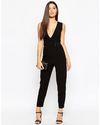 Asos Collection Premium Jumpsuit With Wrap And Minimal Hardwear Detail