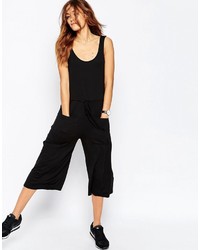 Asos Collection Tank Jersey Jumpsuit With Drawstring Waist And Culotte Leg