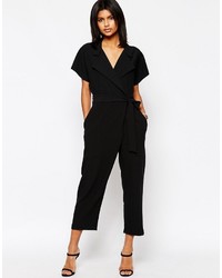 Asos Collection Wrap Front Jumpsuit With Tie Waist