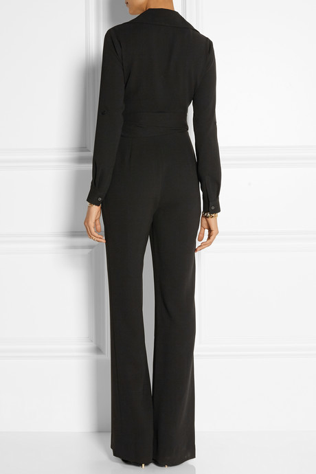 Diane von Furstenberg Stacy Crepe Wrap Jumpsuit | Where to buy & how to ...