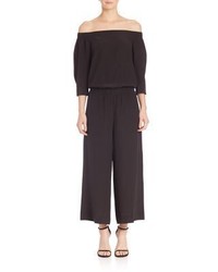 Theory Faley Off The Shoulder Silk Jumpsuit