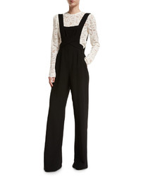 A.L.C. Harlow Crepe Overall Jumpsuit Black