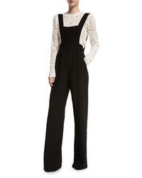 A.L.C. Harlow Crepe Overall Jumpsuit Black
