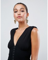 Asos Jersey Jumpsuit With Hardware And Waist Detail