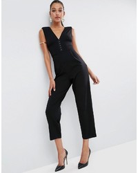 Asos Jersey Jumpsuit With Hardware And Waist Detail