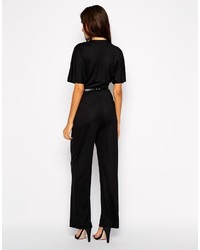 Oh My Love Kimono Sleeve Belted Jumpsuit With Wide Leg