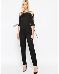 Lavish Alice Tapered Jumpsuit With Lace Up Detail