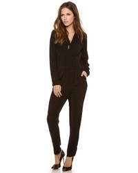 Line Dot Double Breasted Jumpsuit